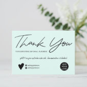 Moderne Drehbücher in Schwarz und aquamarine Reihe Dankeskarte (Stehend Vorderseite)