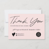 Moderne Drehbücher schwarz und rosa Reihenfolge da Dankeskarte (Vorderseite)