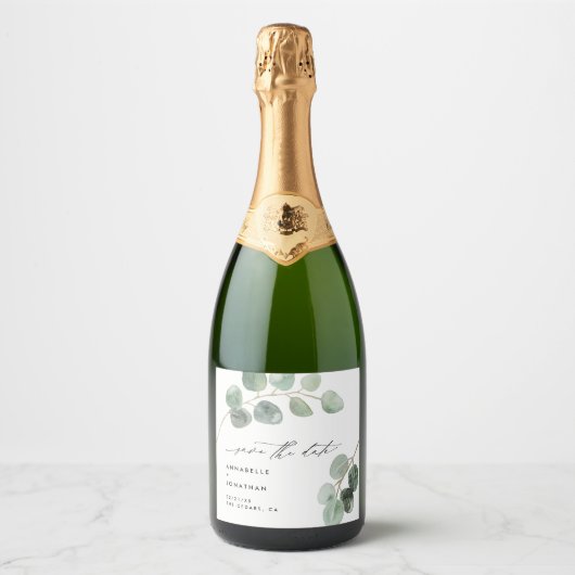 Moderne Drehbücher Vintag Schaumweinetikett (Vorderseite)