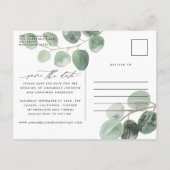 Moderne Drehbuchgestaltung Vintage Hochzeit außerh Ankündigungspostkarte (Rückseite)