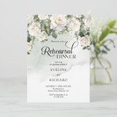 Moderne Drehbuchrosen und goldene Probe Einladung (Stehend Vorderseite)