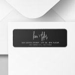 Moderne Drehbuchschrift einfache Schwarze Hochzeit<br><div class="desc">Einfache,  elegante Handschrift Drehbuch Ehepaar Braut und Bräutigam Namen Schwarz-Weiß Hochzeit Rücksendeadressen-Aufkleber.</div>
