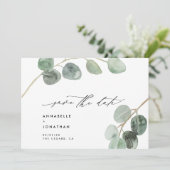 Moderne Drehbuchschrift Vintage Eukalyptus ohne Fo Einladung (Stehend Vorderseite)