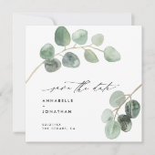 Moderne Drehbuchschrift Vintage Eukalyptus ohne Fo Einladung (Vorderseite)