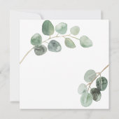 Moderne Drehbuchschrift Vintage Eukalyptus ohne Fo Einladung (Rückseite)