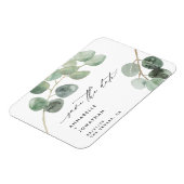 Moderne Drehbuchschrift Vintage Eukalyptus ohne Fo Magnet (Linke Seite)