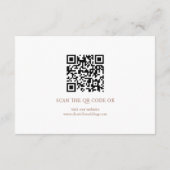 Moderne Drehkalligraphie-Moscha und weiße Hochzeit Begleitkarte (Rückseite)