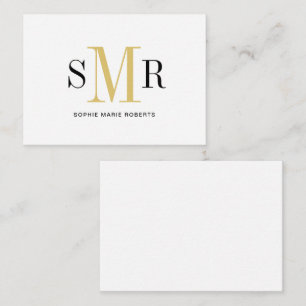 Moderne drei Buchstaben Monogramm Initialen Name Mitteilungskarte
