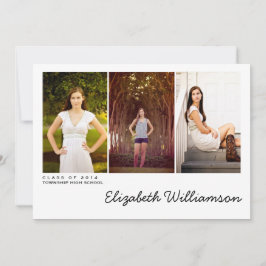 Moderne drei Foto-Abschluss-Party Einladung