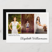 Moderne drei Foto-Abschluss-Party Einladung (Vorne/Hinten)