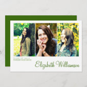 Moderne Drei-Foto-Graduierungspartei Einladung (Vorne/Hinten)