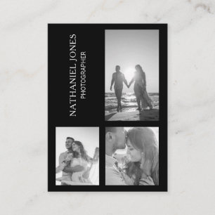 Moderne drei Fotocollage Black Fotograf Visitenkarte