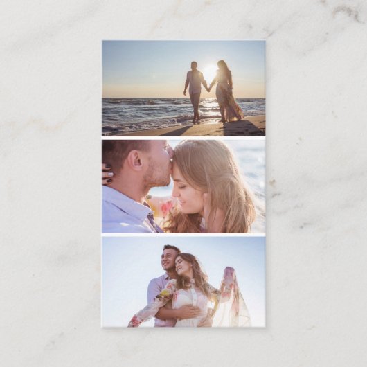 Moderne drei Fotocollage Fotograf Visitenkarte (Vorderseite)