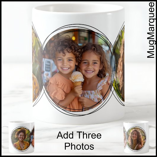 Moderne drei Fotos Collage White C00 Mama Mutter Kaffeetasse