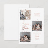 Moderne Drei Fotos Trendy Rose Gold Effekt (Vorne/Hinten)