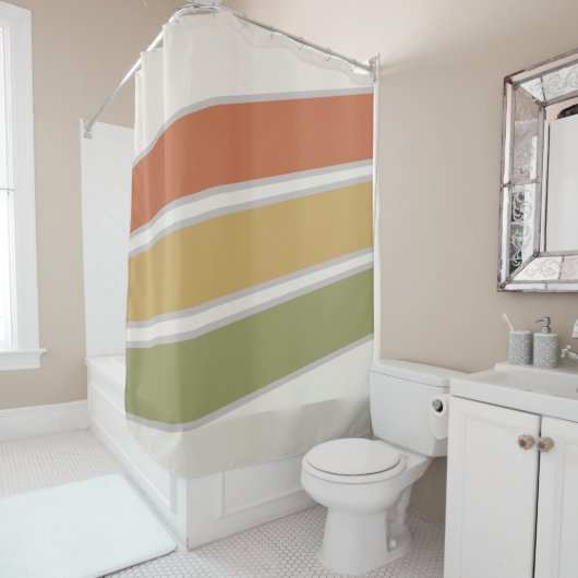 Moderne Drei Streifen aus dem Mittelalter Duschvorhang (Beispiel)