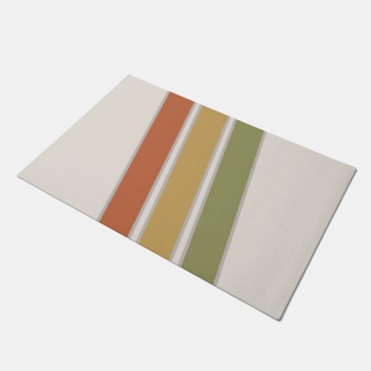 Moderne Drei Streifen aus dem Mittelalter Fußmatte (Schrägansicht)