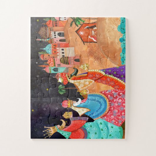 Moderne Drei-Wege-Männer Könige Urlaub Puzzle (Vertikal)