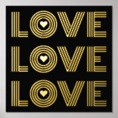 Moderne drei Wörter "LIEBE" und "Schwarz" Foliendrucke (Vorderseite)