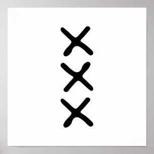 Moderne Drei X monochrome minimalistische Nordic Poster