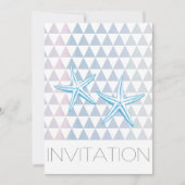 Moderne Dreieck-Muster Starfish Hochzeitseinladung Einladung (Vorderseite)