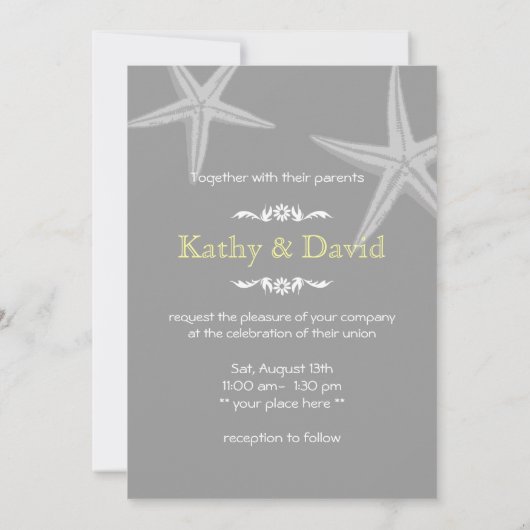 Moderne Dreieck-Muster Starfish Hochzeitseinladung Einladung (Rückseite)