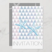 Moderne Dreieck-Muster Starfish Hochzeitseinladung Einladung (Vorne/Hinten)