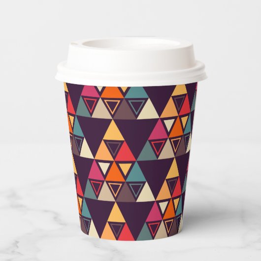 Moderne Dreieck-Quilts Pappbecher (Rückseite)