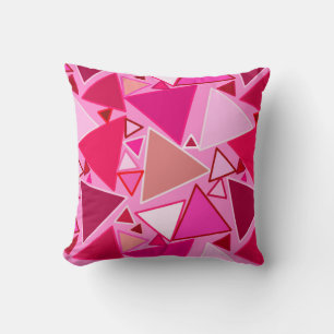 Moderne Dreiecke aus dem Mittelalter, rosa und bur Kissen