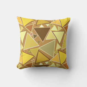 Moderne Dreiecke aus dem Mittelalter, Senfgelb Kissen Für Draußen
