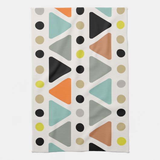 Moderne Dreiecke aus dem Mittelalter sind farbenfr Geschirrtuch (Vertikal)