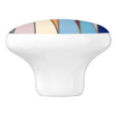 Moderne Dreiecke, blau, Lila & goldfarben aus dem Keramikknauf (Seitenansicht)