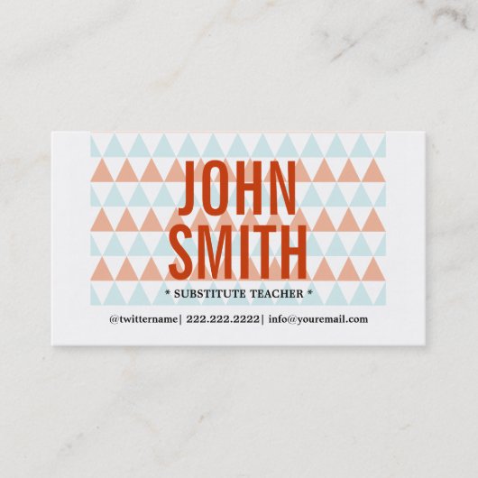 Moderne Dreiecke ersetzen die Teacher Business Car Visitenkarte (Vorderseite)
