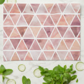 Moderne Dreiecke in Pfirsich und Kupfer Geschirrtuch (Gefaltet)