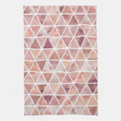 Moderne Dreiecke in Pfirsich und Kupfer Geschirrtuch (Vertikal)