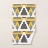 Moderne Dreiecke, Senfgelb, weiß, grau Badhandtuch Set (Handtuch)