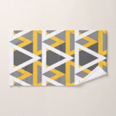 Moderne Dreiecke, Senfgelb, weiß, grau Badhandtuch Set (Handtuch)