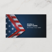 Moderne Dreiecke USA-Flagge | Abzeichen | Dunkelbl Visitenkarte (Vorderseite)