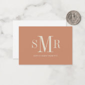 Moderne dreimalige Monogramm-Initialen Mitteilungskarte (Vorderseite/Rückseite Beispiel)