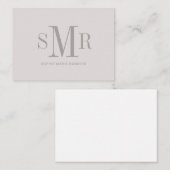 Moderne dreimalige Monogramm-Initialnamen Mitteilungskarte (Vorne/Hinten)