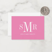 Moderne dreimalige Monogramm-Initialnamen Mitteilungskarte (Vorderseite/Rückseite Beispiel)