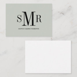 Moderne dreimalige Monogramm-Initialnamen Mitteilungskarte