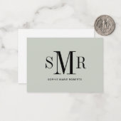 Moderne dreimalige Monogramm-Initialnamen Mitteilungskarte (Vorderseite/Rückseite Beispiel)