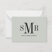 Moderne dreimalige Monogramm-Initialnamen Mitteilungskarte (Vorderseite)