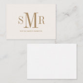 Moderne dreimalige Monogramm-Initialnamen Mitteilungskarte (Vorne/Hinten)