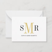 Moderne dreimalige Monogramm-Initialnamen Mitteilungskarte (Vorderseite)