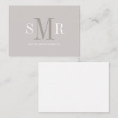 Moderne dreimalige Monogramm-Initialnamen Mitteilungskarte (Vorne/Hinten)