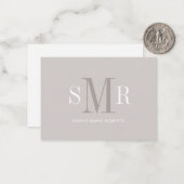 Moderne dreimalige Monogramm-Initialnamen Mitteilungskarte (Vorderseite/Rückseite Beispiel)