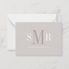 Moderne dreimalige Monogramm-Initialnamen Mitteilungskarte