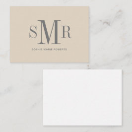 Moderne dreimalige Monogramm-Initialnamen Mitteilungskarte